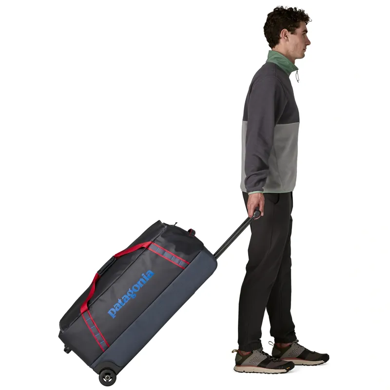 Patagonia Black Hole Wheeled Duffel Bag 100L Smolder Blue/Amanita Red-2