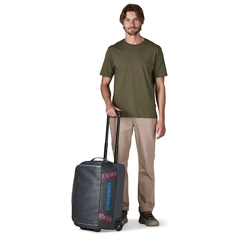 Patagonia Black Hole Wheeled Duffel Bag 40L Smolder Blue/Amanita Red-3