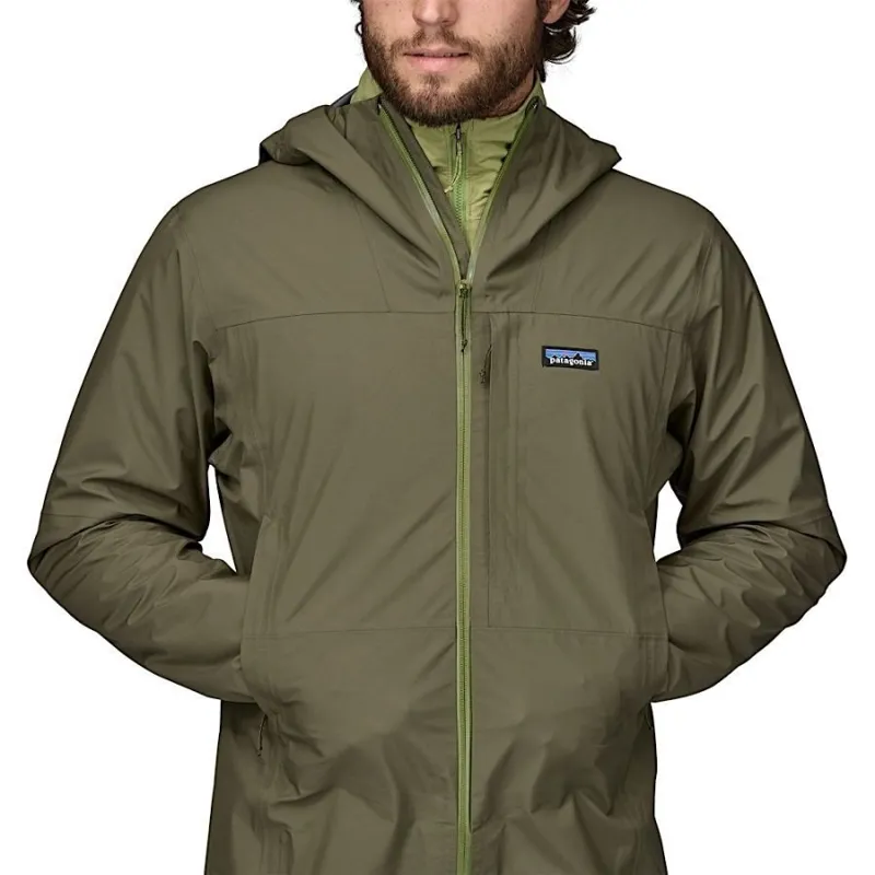 Patagonia Boulder Fork Men's Rain Jacket in Smolder Blue-3