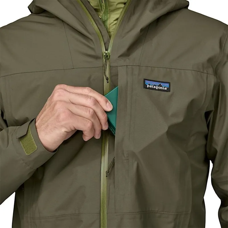 Patagonia Boulder Fork Men's Rain Jacket in Smolder Blue-4