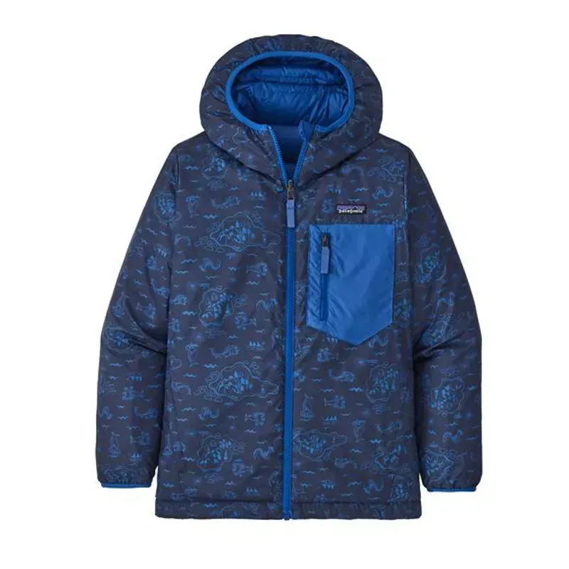 Patagonia Boys' Reversible Down Sweater Hoody in Superior Blue-1