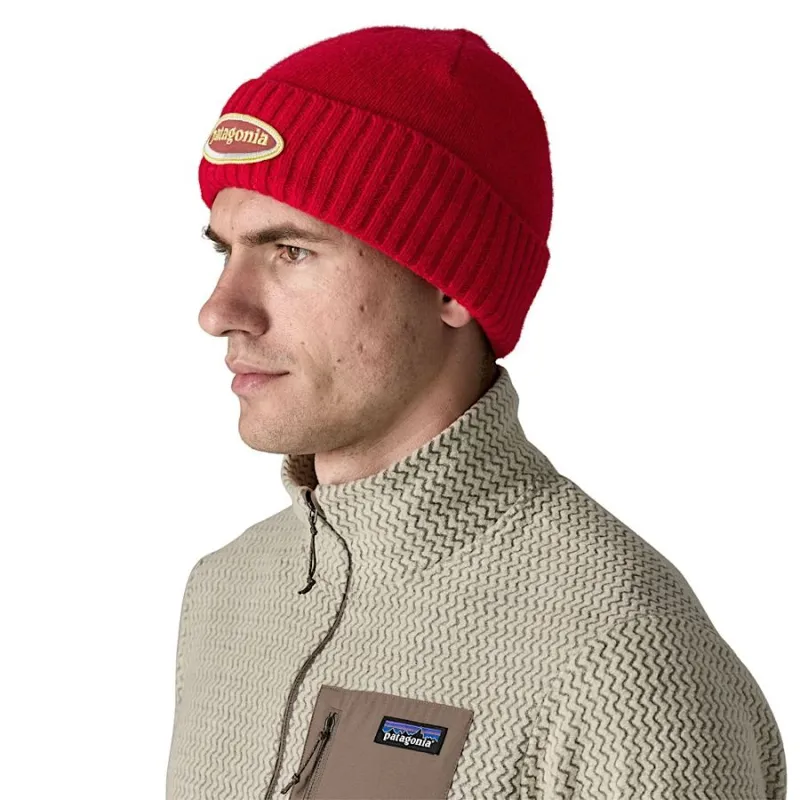 Patagonia Brodeo Beanie in Oval Logo: Amanita Red-1