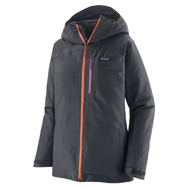 Patagonia Insulated Powder Town Women's Ski Jacket in Smolder Blue/Orange Peel