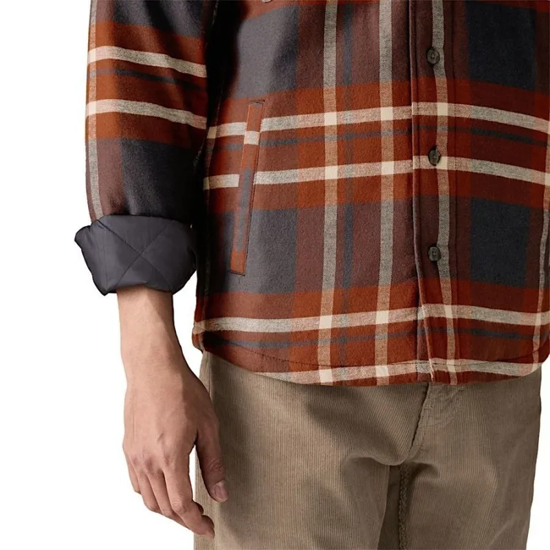 Patagonia Lightweight Insulated Fjord Flannel Shirt Men's in Ashore Ink Black-7