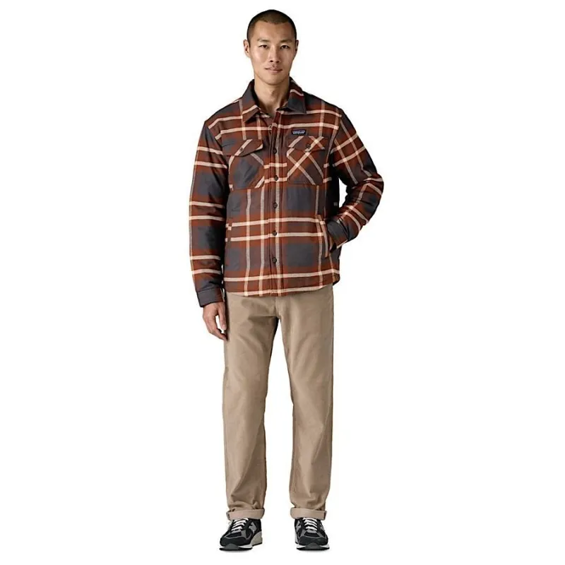 Patagonia Lightweight Insulated Fjord Flannel Shirt Men's in Ashore Ink Black-4