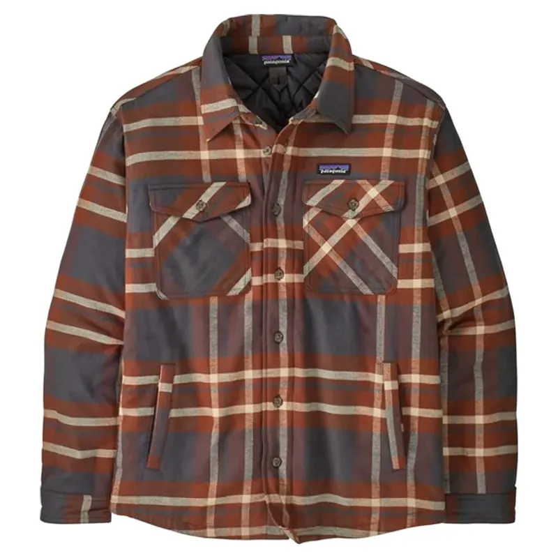 Patagonia Lightweight Insulated Fjord Flannel Shirt Men's in Ashore Ink Black