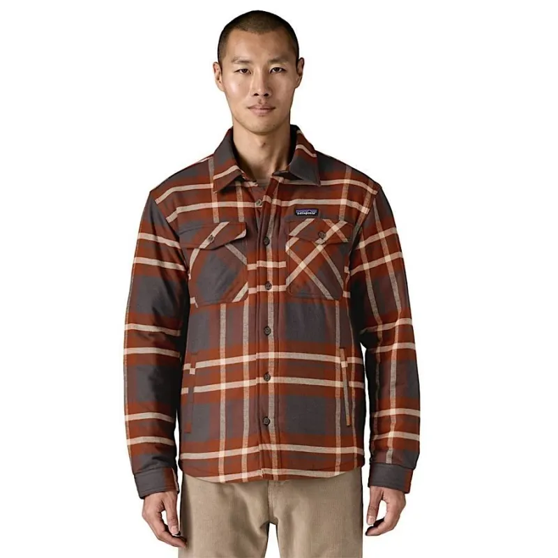 Patagonia Lightweight Insulated Fjord Flannel Shirt Men's in Ashore Ink Black-1
