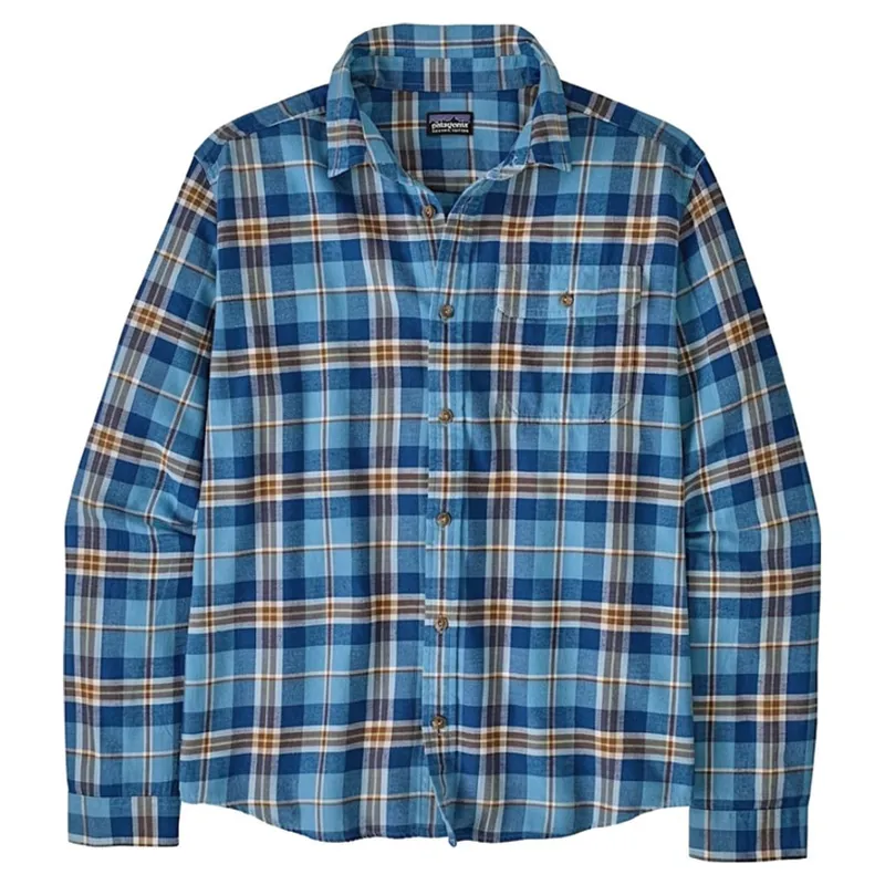 Patagonia Long-Sleeved Lightweight Fjord Flannel Men's Shirt in Prime Shore Blue