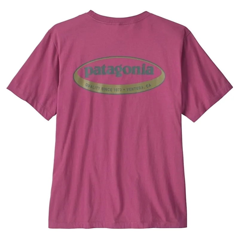 Patagonia Men's '95 Oval Logo T-Shirt in Faded Magenta-1
