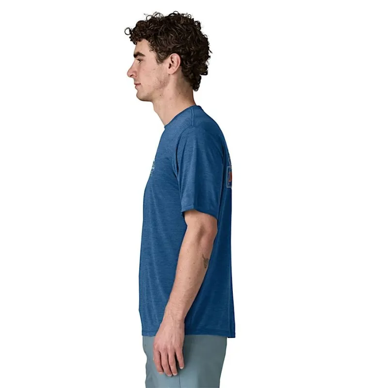 Patagonia Men's Capilene Cool Daily Shirt Great Waves in Clement Blue-5