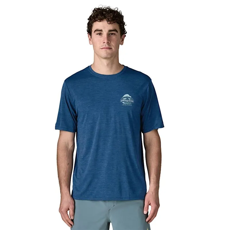 Patagonia Men's Capilene Cool Daily Shirt Great Waves in Clement Blue-4