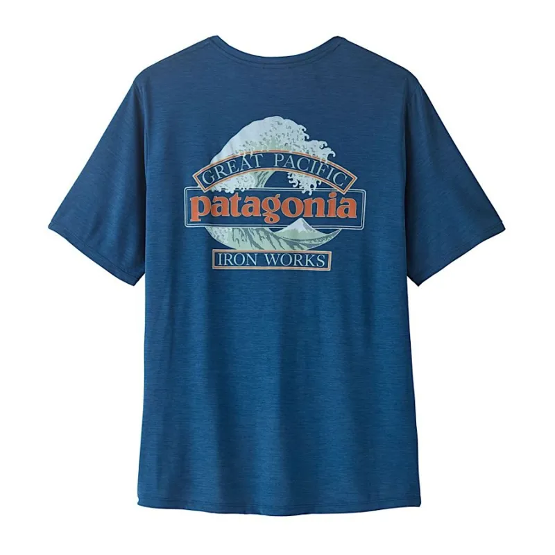 Patagonia Men's Capilene Cool Daily Shirt Great Waves in Clement Blue-2