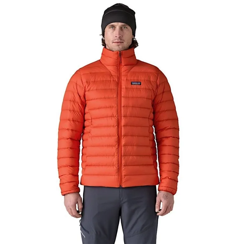 Patagonia Men's Down Sweater Jacket in Pollinator Orange-2