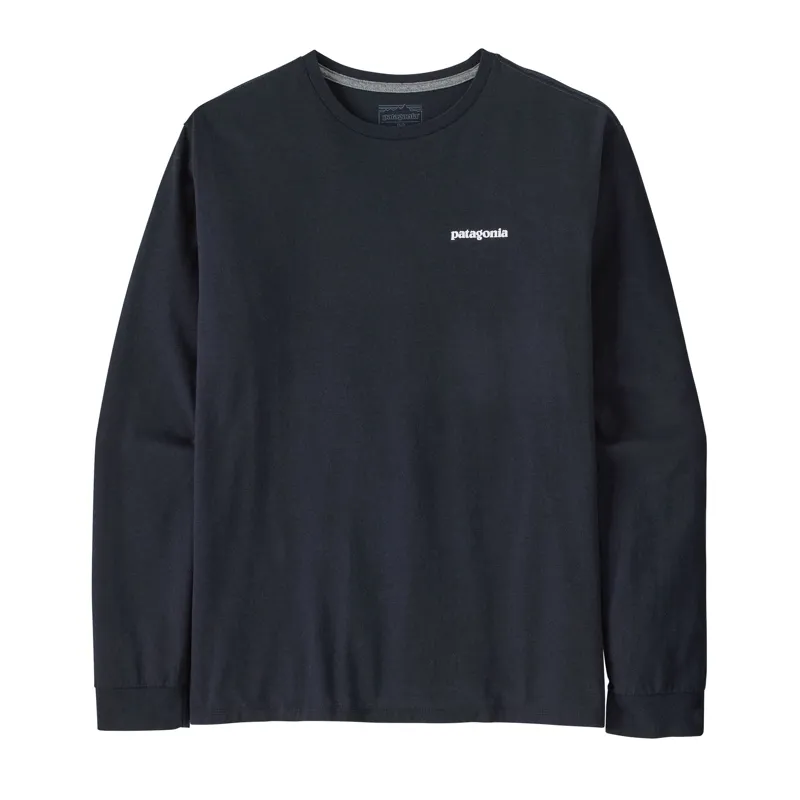 Patagonia Men's Long-Sleeved P-6 Logo Responsibili-Tee in New Navy-1
