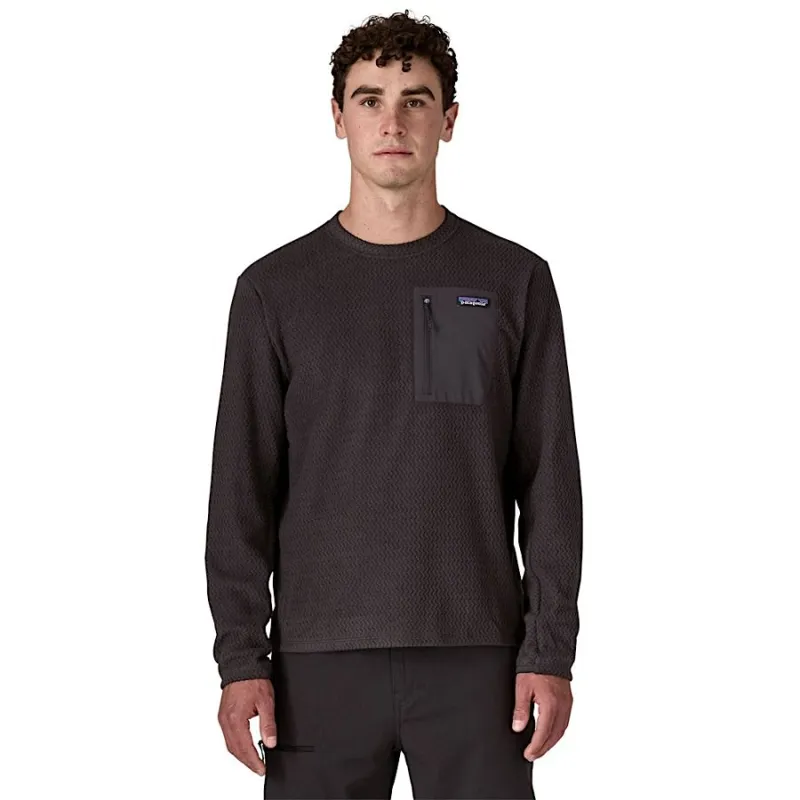 Patagonia Men's R1 Air Fleece Crew in Black-1