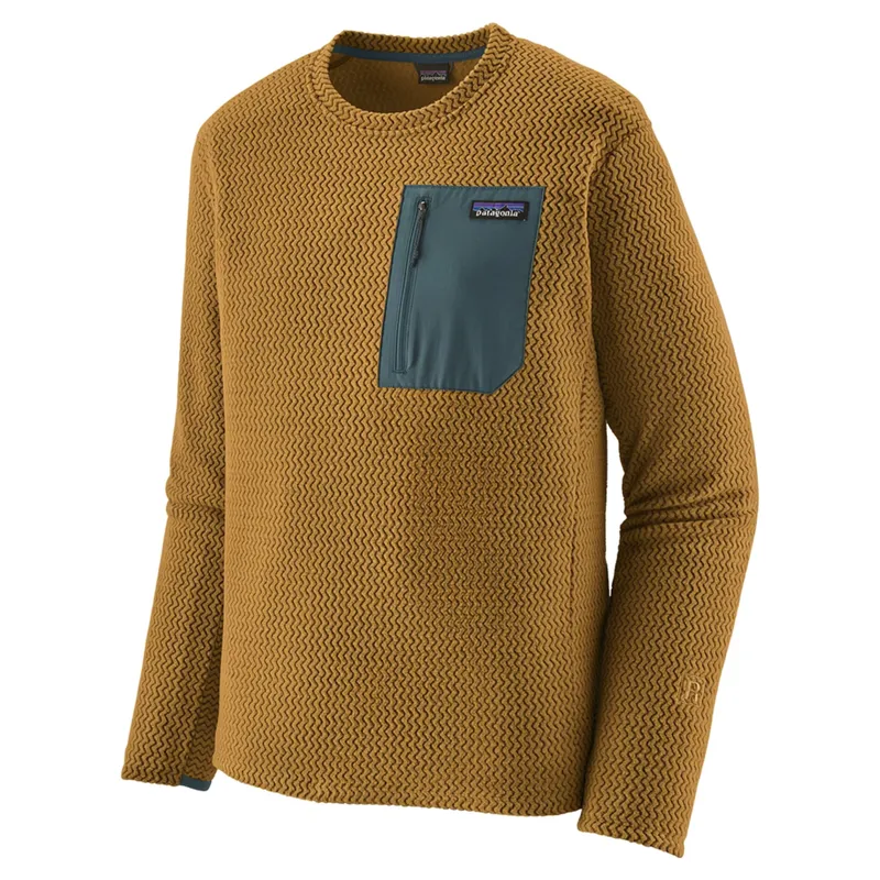 Patagonia Men's R1 Air Fleece Crew in Bobcat Brown