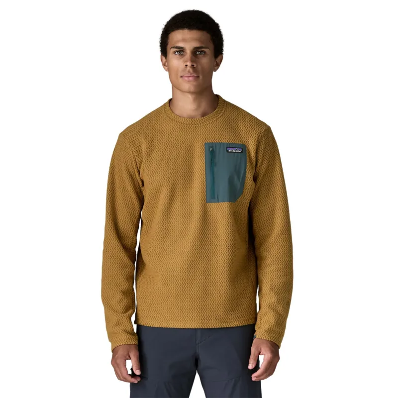 Patagonia Men's R1 Air Fleece Crew in Bobcat Brown-1