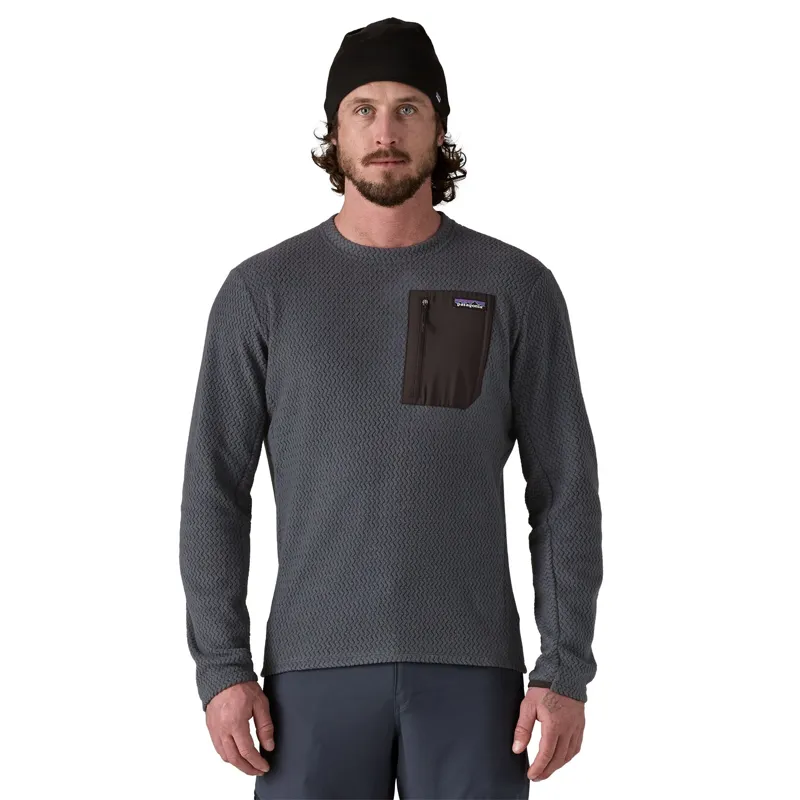 Patagonia Men's R1 Air Fleece Crew in Smolder Blue-1