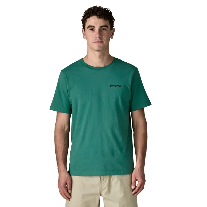 Patagonia P-6 Logo Men's T-Shirt in Coal Orange-1