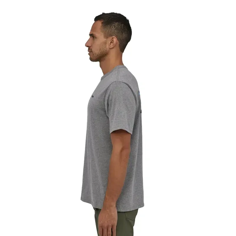 Patagonia P-6 Logo Responsibili-Tee Men's T-Shirt in Gravel Heather-4
