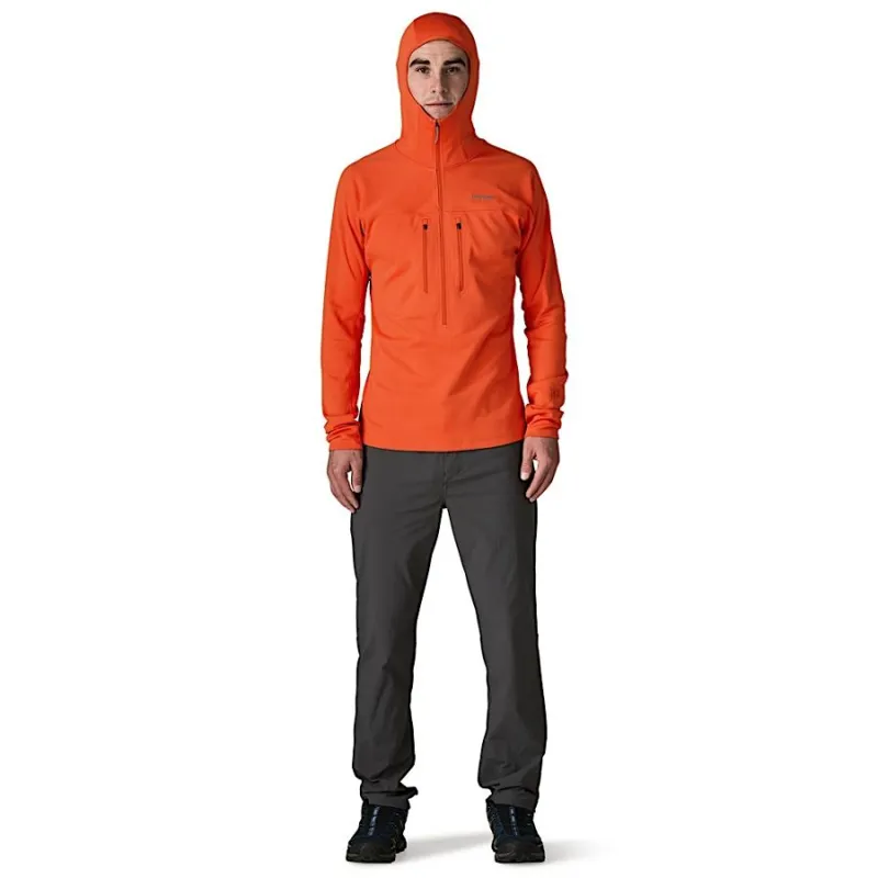 Patagonia R1 Ultralight Men's Fleece Hoody in Coal Orange-2