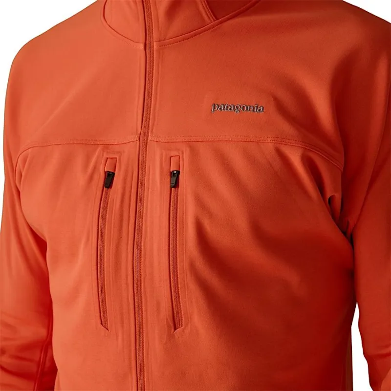 Patagonia R1 Ultralight Men's Fleece Hoody in Coal Orange-9