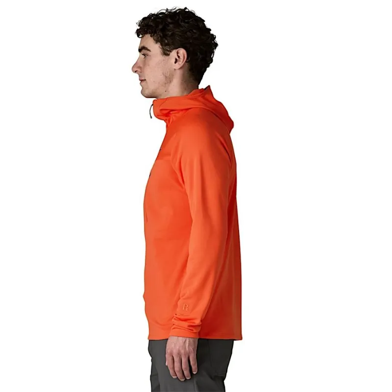 Patagonia R1 Ultralight Men's Fleece Hoody in Coal Orange-3