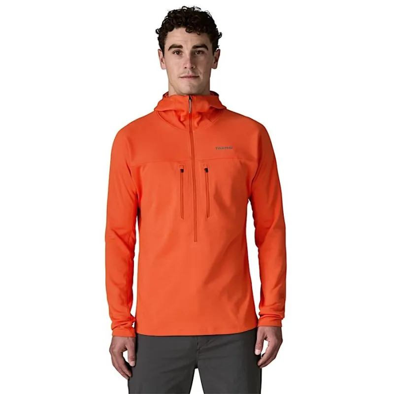 Patagonia R1 Ultralight Men's Fleece Hoody in Coal Orange-1