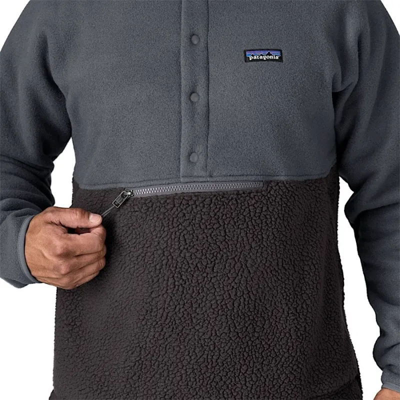 Patagonia Retro Pile 1/2 Snap Men's Pullover Fleece in New Navy/Nickel-4