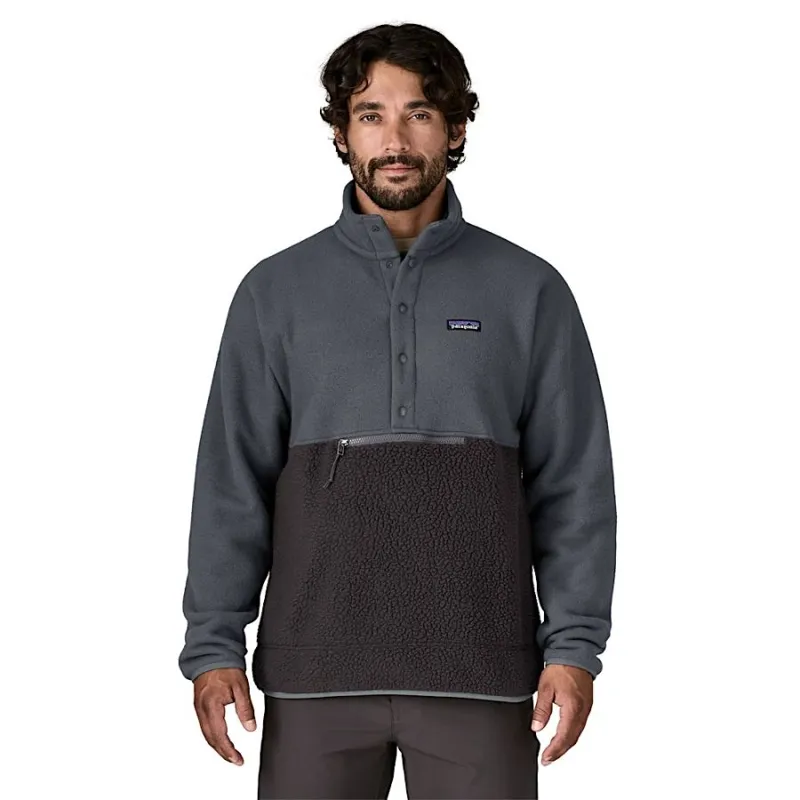 Patagonia Retro Pile 1/2 Snap Men's Pullover Fleece in New Navy/Nickel-1