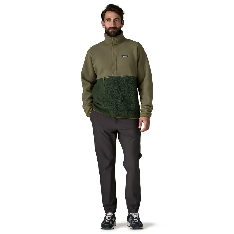 Patagonia Retro Pile 1/2 Snap Men's Pullover Fleece in Old Growth Green-3