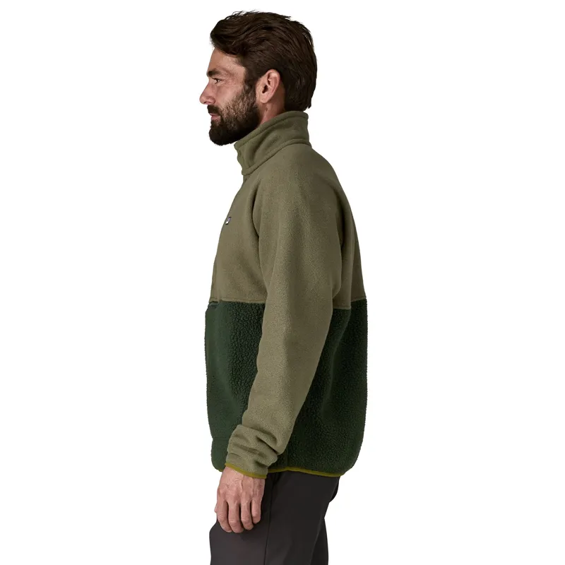 Patagonia Retro Pile 1/2 Snap Men's Pullover Fleece in Old Growth Green-4