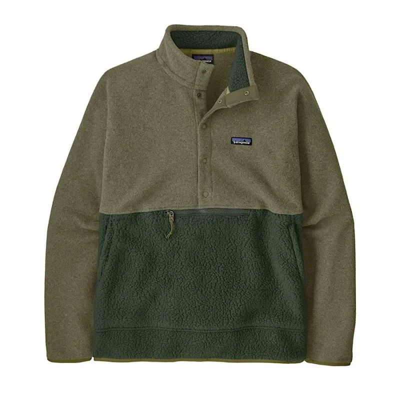 Patagonia Retro Pile 1/2 Snap Men's Pullover Fleece in Old Growth Green