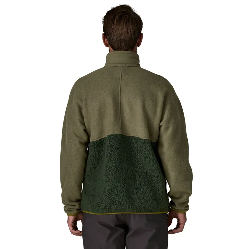 Patagonia Retro Pile 1/2 Snap Men's Pullover Fleece in Old Growth Green-2