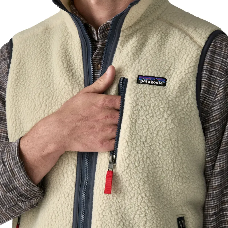 Patagonia Retro Pile Men's Fleece Vest in Pelican/Smolder Blue-6