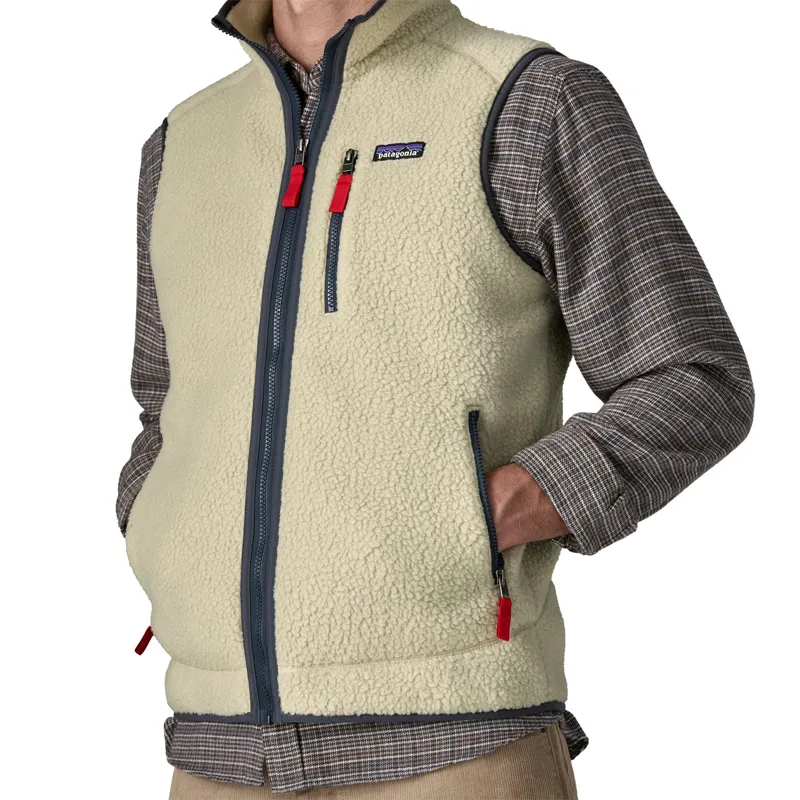 Patagonia Retro Pile Men's Fleece Vest in Pelican/Smolder Blue-5