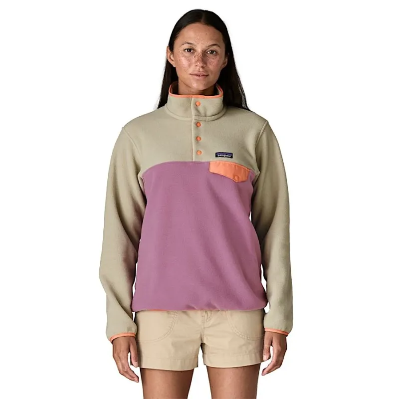 Patagonia Womens Lightweight Synchilla Snap-T Fleece Pullover in Light Violet-1