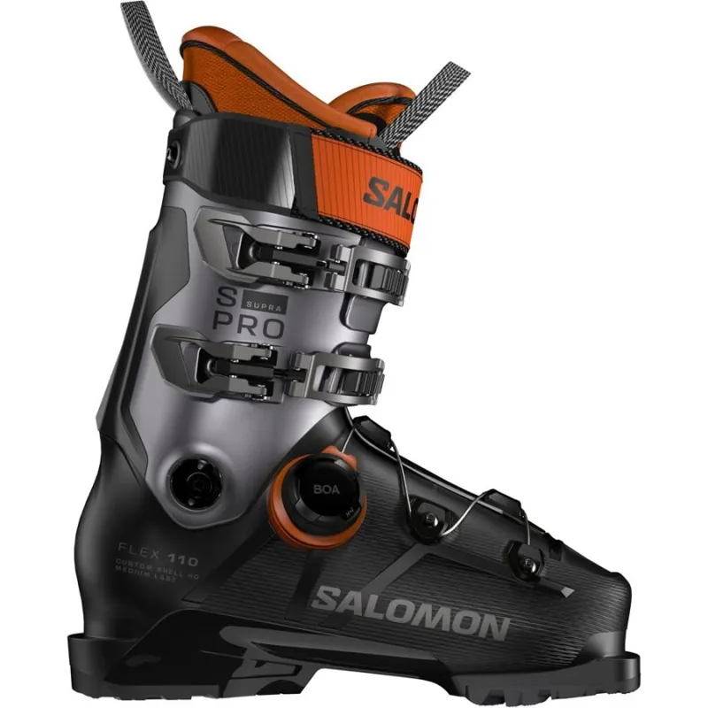 Salomon S/Pro Supra BOA 110 2026 Ski Boot Black/Beluga Met./Orange
