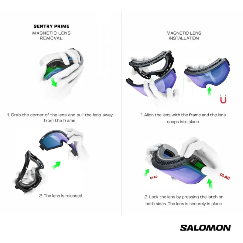 Salomon Sentry Prime Sigma Goggles with Extra Lens in Black-6