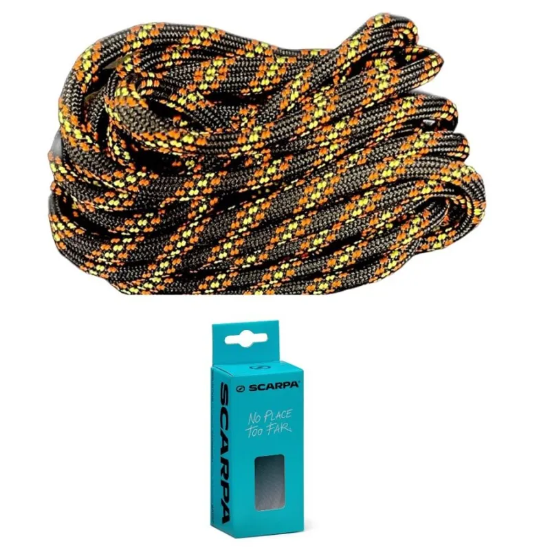 Scarpa Mountain Tech Laces 170cm in Black/Orange/Acid Green