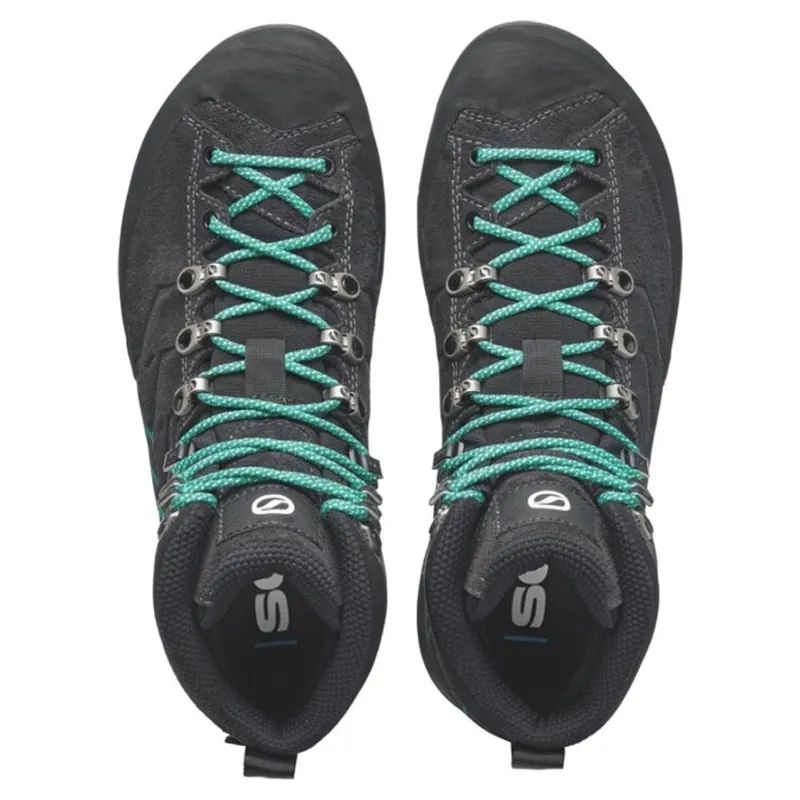 Scarpa Women's Mescalito TRK GTX in Dark Anthracite/Tropical Green-5
