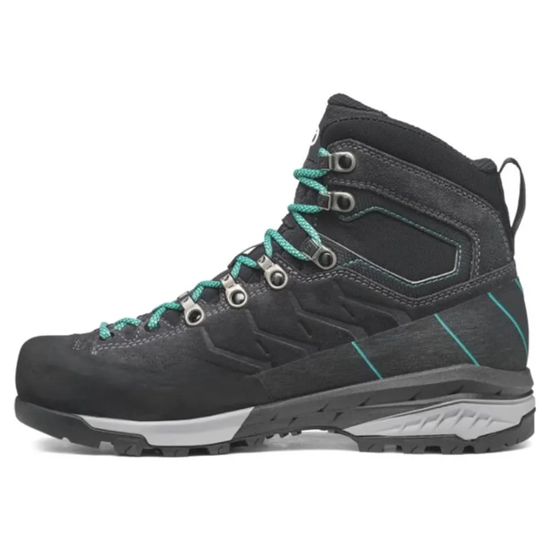 Scarpa Women's Mescalito TRK GTX in Dark Anthracite/Tropical Green-2