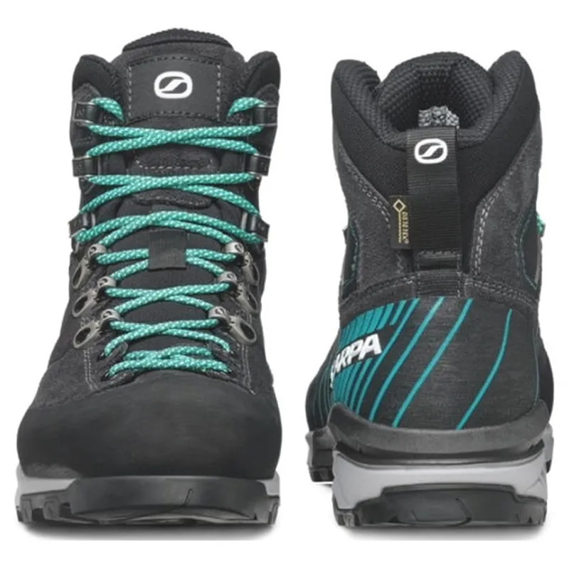 Scarpa Women's Mescalito TRK GTX in Dark Anthracite/Tropical Green-4