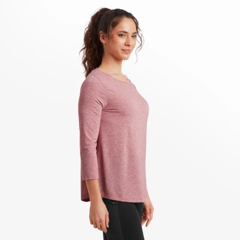 Sherpa Women's Asha 3/4 Sleeve Top in Mineral Red-2
