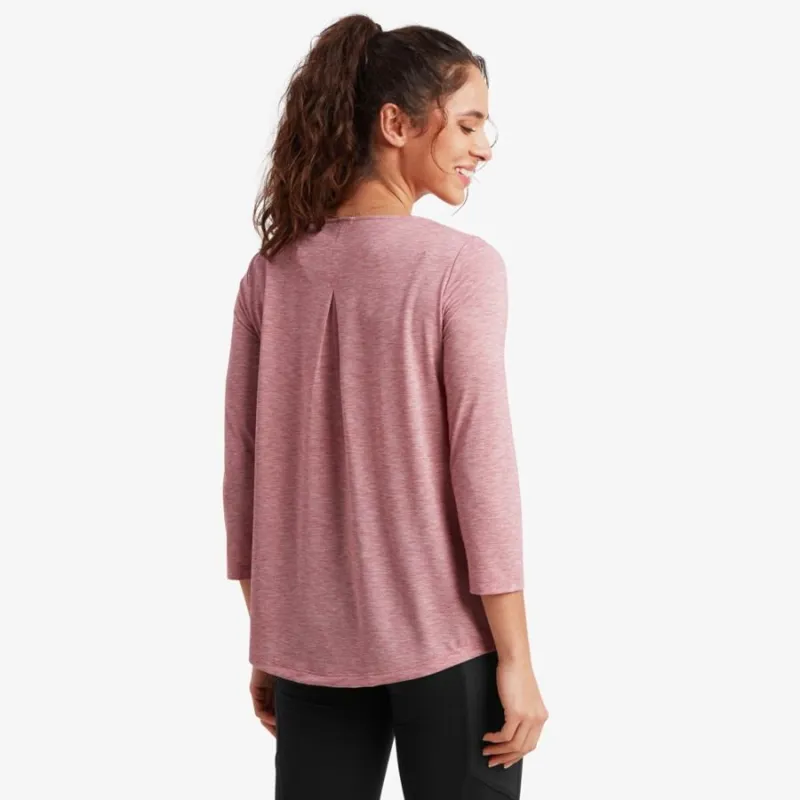 Sherpa Women's Asha 3/4 Sleeve Top in Mineral Red-3