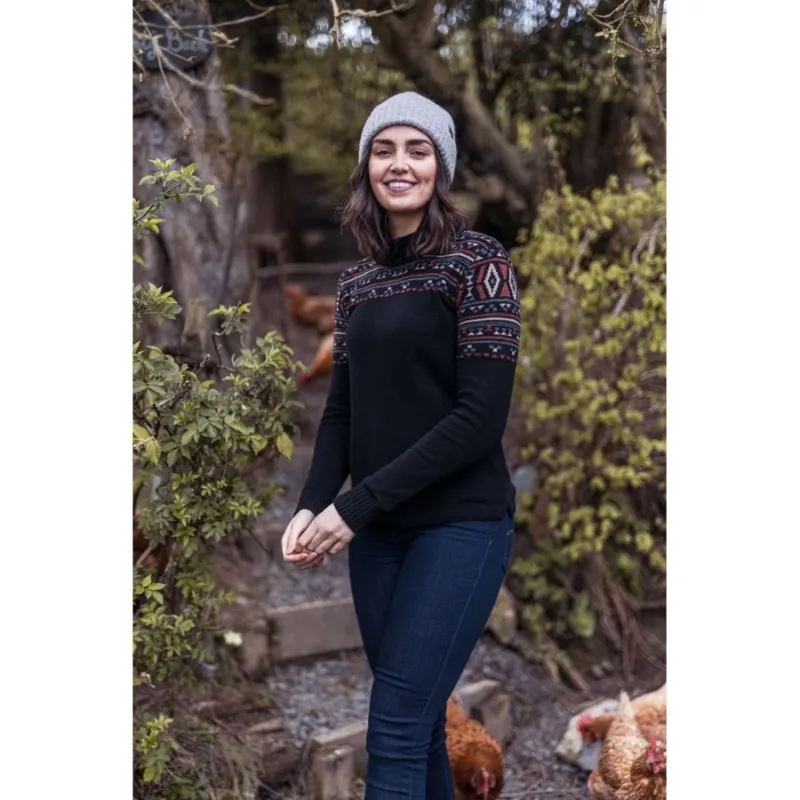 Sherpa Bhutla Crew Jumper Women's in Black-2