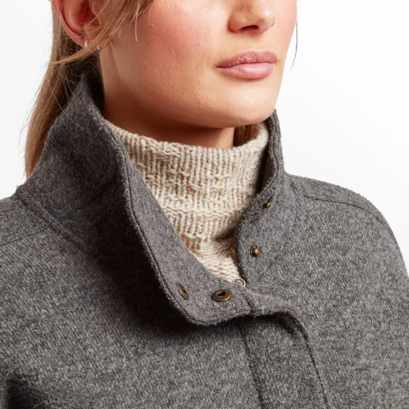 Sherpa Lhamu Women's Button Coat in Kharani Grey-4
