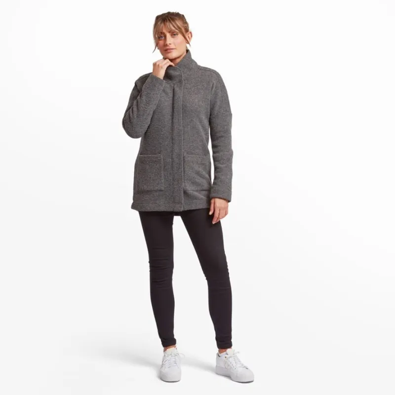 Sherpa Lhamu Women's Button Coat in Kharani Grey-1
