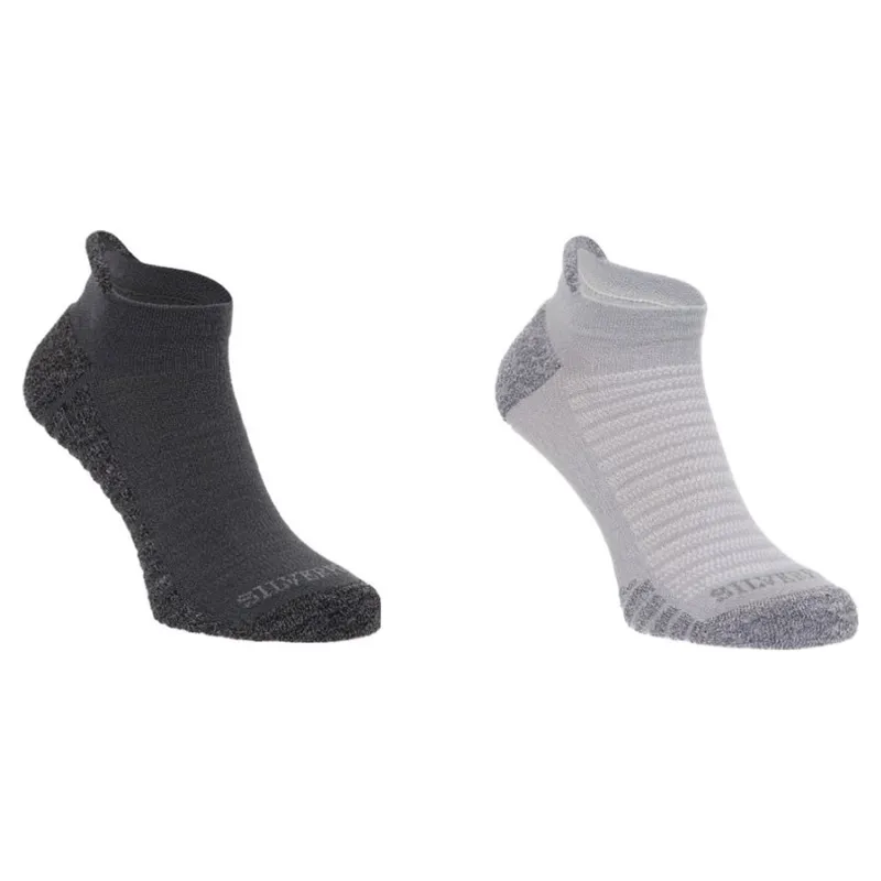 Silverpoint Drytex Pace Performance No Show Twin Pack Dark/Light Grey