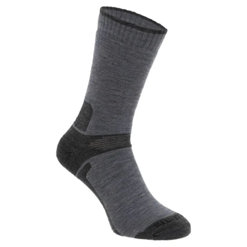 Silverpoint Merino Cross Country Two Pair Socks Denim Navy/Grey Marl-2